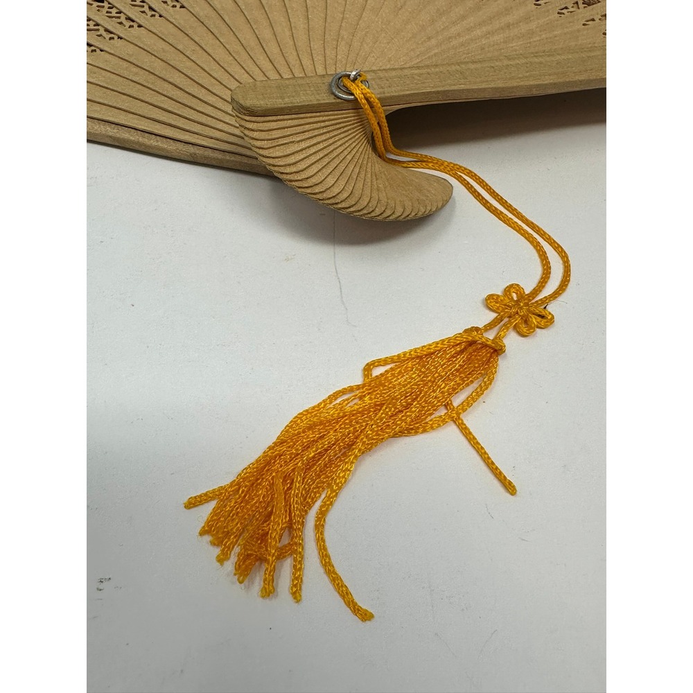 Vintage Chinese Sandalwood Folding Fan Carved Pheasant Design with‎ Brocade Box - Picture 8 of 14